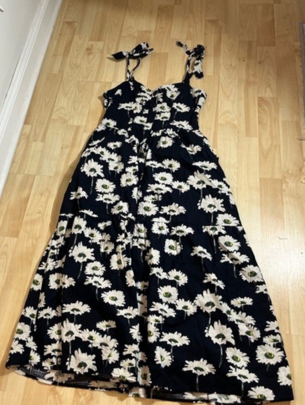 Urban Outfitters Womens Positano Tie-Shoulder Midi Dress Medium